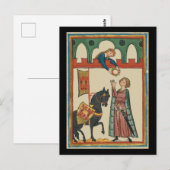 Lady Award ridder A Garland, 14e eeuw Briefkaart (Voorkant / Achterkant)