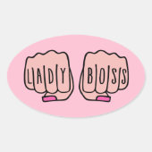 Lady baas ovale sticker (Voorkant)