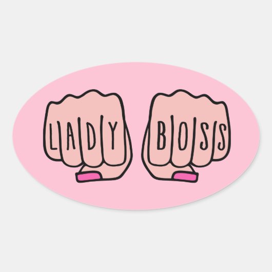 Lady baas ovale sticker (Voorkant)