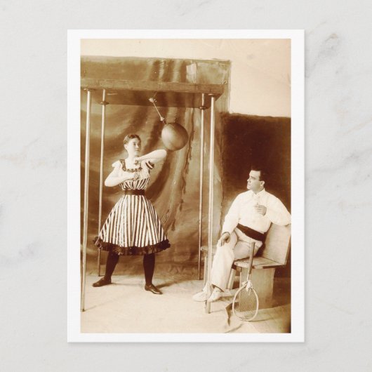 Lady Bag Puncher van de Wereld Vintage Briefkaart (Voorkant)