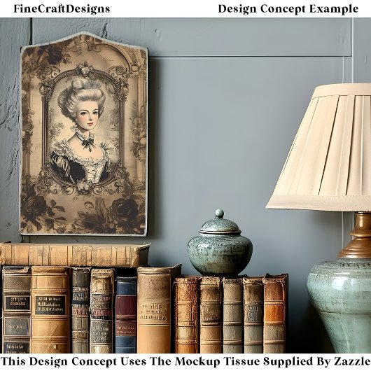  Lady Barok Lijst Sepia CW9R Decoupage Tissuepapier