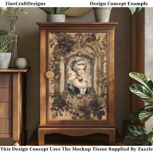  Lady Barok Lijst Sepia CW9R Decoupage Tissuepapier