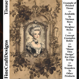 Lady Barok Lijst Sepia CW9R Decoupage Tissuepapier