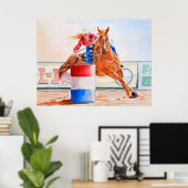 Lady Barrel Racer. Westerne prijsvraag. Poster (Thuiskantoor)