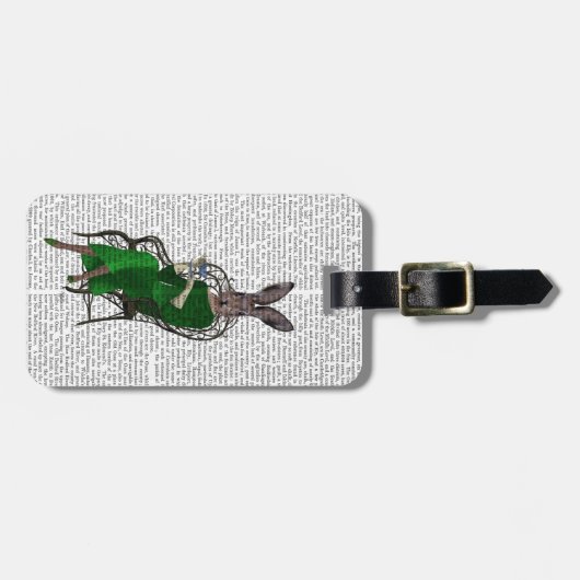 Lady Bella Rabbit met Tea 2 Bagagelabel (Voorkant horizontaal)