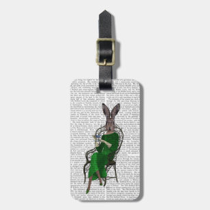 Lady Bella Rabbit met Tea 2 Bagagelabel