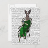 Lady Bella Rabbit met Tea 2 Briefkaart (Voorkant / Achterkant)