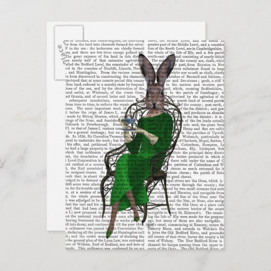 Lady Bella Rabbit met Tea 2 Briefkaart (Voorkant / Achterkant)