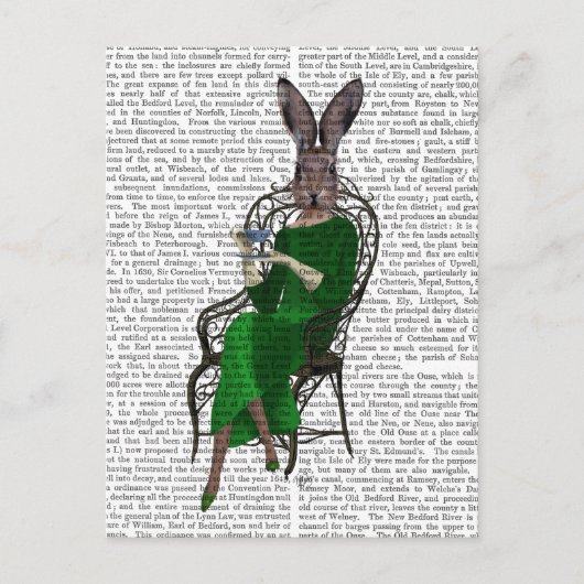 Lady Bella Rabbit met Tea 2 Briefkaart (Voorkant)