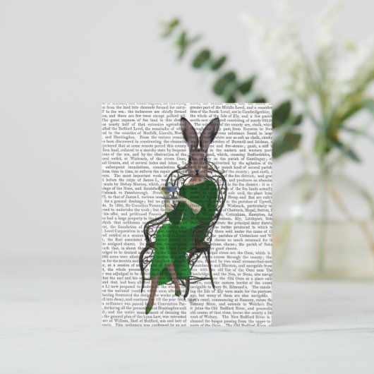 Lady Bella Rabbit met Tea 2 Briefkaart (Staand voorkant)