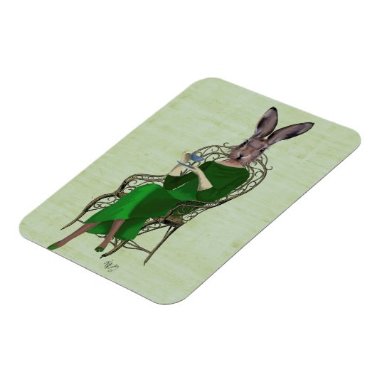 Lady Bella Rabbit met Tea 3 Magneet (Linkerzijde)