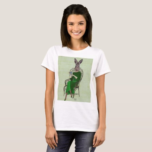 Lady Bella Rabbit met Tea 3 T-shirt (Voorkant volledig)