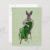 Lady Bella Rabbit met Tea 4 Briefkaart (Voorkant / Achterkant)