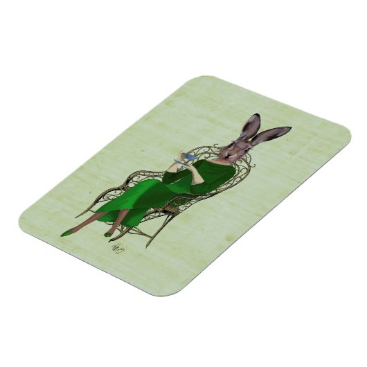 Lady Bella Rabbit met Tea 4 Magneet (Linkerzijde)