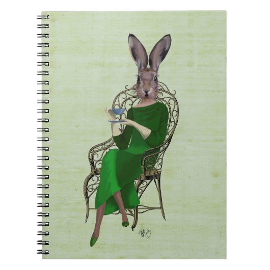 Lady Bella Rabbit met Tea 4 Notitieboek (Voorkant)