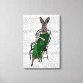 Lady Bella Rabbit met Tea Canvas Afdruk (Voorkant)