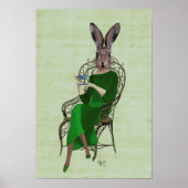 Lady Bella Rabbit met Tea Poster (Voorkant)