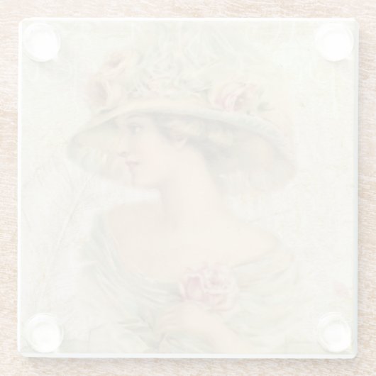 Lady Beverage Coaster Glazen Onderzetter (Achterkant)