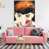  LADY BIG EYS CANVAS ART PRINT (Insitu (Woonkamer))