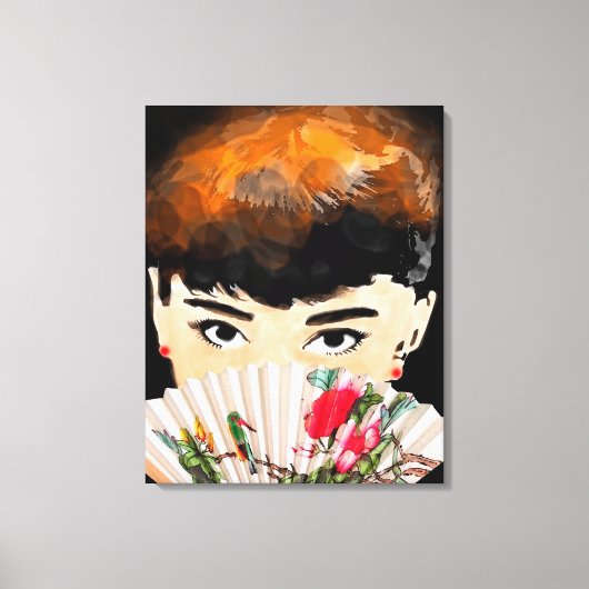  LADY BIG EYS CANVAS ART PRINT (Voorkant)