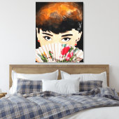  LADY BIG EYS CANVAS ART PRINT (Insitu (Slaapkamer))