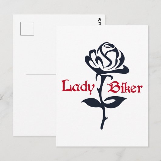 Lady Biker Briefkaart (Voorkant / Achterkant)