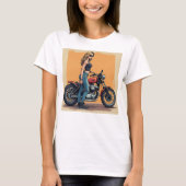 Lady Biker Getting Ready To Ride T-shirt (Voorkant)