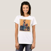 Lady Biker Getting Ready To Ride T-shirt (Voorkant volledig)