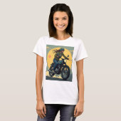 Lady Biker On The Road T-shirt (Voorkant volledig)