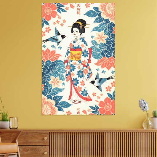 Lady Bingata Canvas Afdruk (Insitu (Woonkamer))