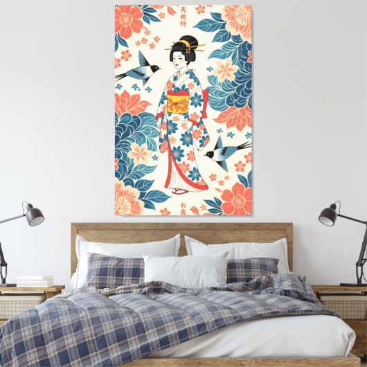 Lady Bingata Canvas Afdruk (Insitu (Slaapkamer))