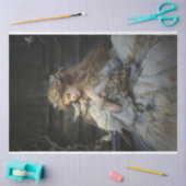 Lady Bird in blauwe jurk decoupage Tissuepapier (Craft)