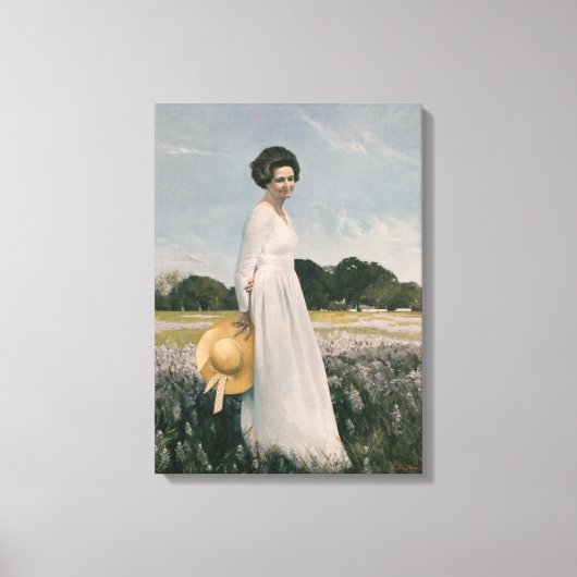 Lady Bird Johnson - Aaron Shikler (1978) Canvas Afdruk (Voorkant)