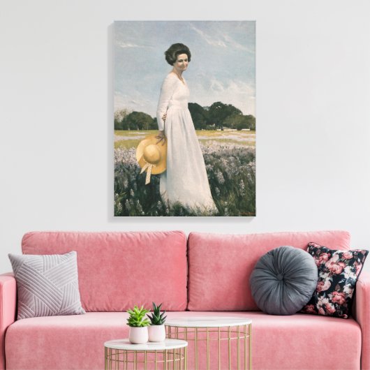 Lady Bird Johnson - Aaron Shikler (1978) Canvas Afdruk (Insitu (Woonkamer))