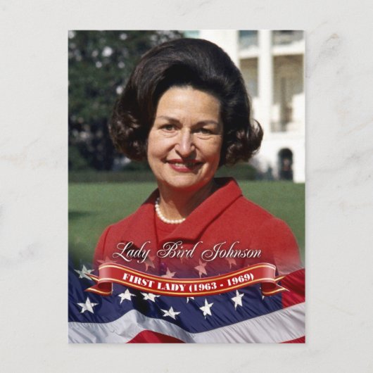 Lady Bird Johnson, First Lady of the U.S. Briefkaart (Voorkant)