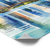 Lady Bird Lake Austin Waterverf Poster (Hoek)