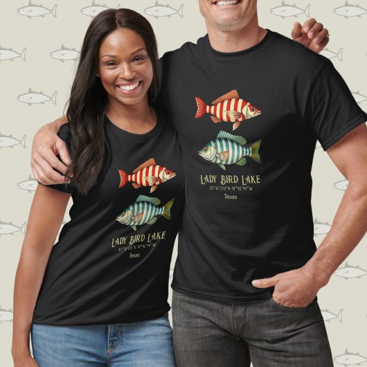 Lady Bird Lake Texas nautische vis T-shirt