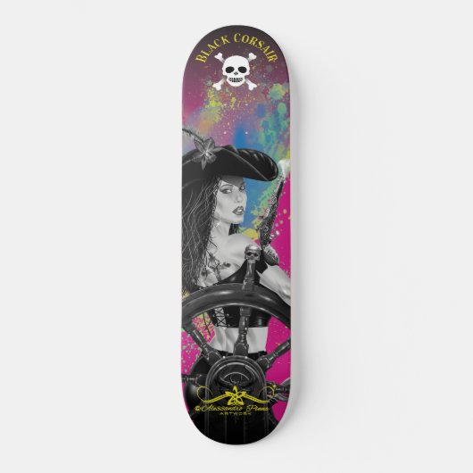 Lady Black Corsair Persoonlijk Skateboard (Voorkant)