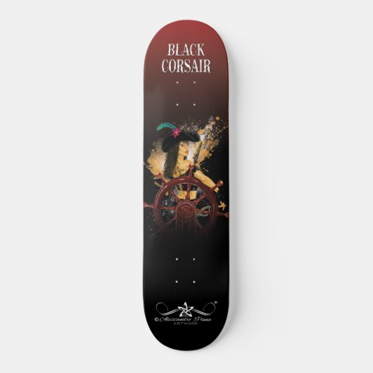 Lady Black Corsair Persoonlijk Skateboard (Voorkant)