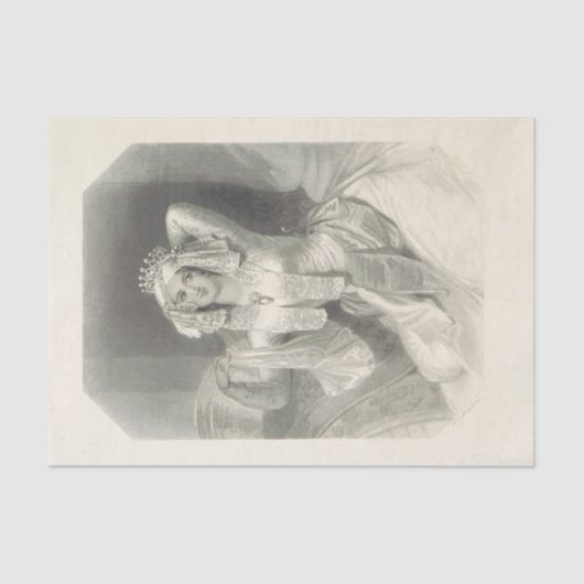 -Lady Black- en wittewhitepaper Tissuepapier (Voorkant)