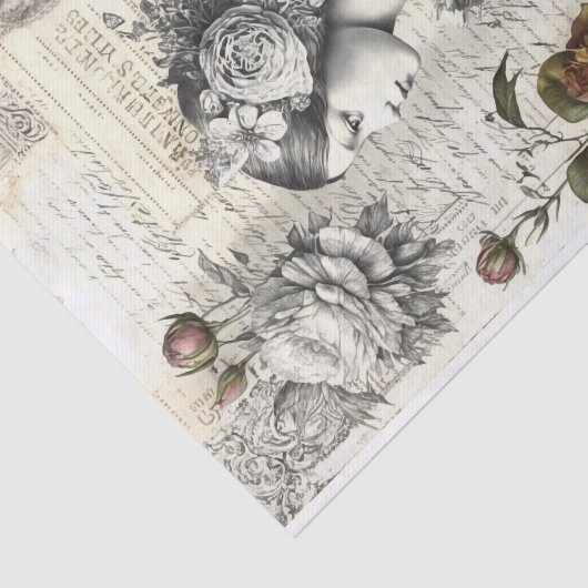  Lady Bloemen Decoupage Tissuepapier (Detail)