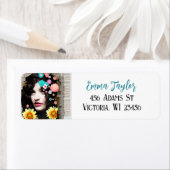  Lady Bloemen Papier Collage Krant Etiket (Insitu)