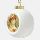  Lady Bloemen Pet Keramische Bal Ornament (Rechts)
