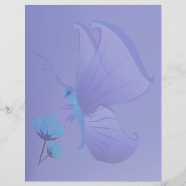 Lady Blue Butterfly Letterhead (Voorkant)