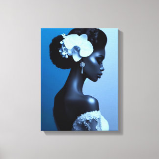Lady Blue Canvas Afdruk