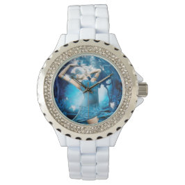 Lady Blue Elvin Fantasy Kunst Horloge