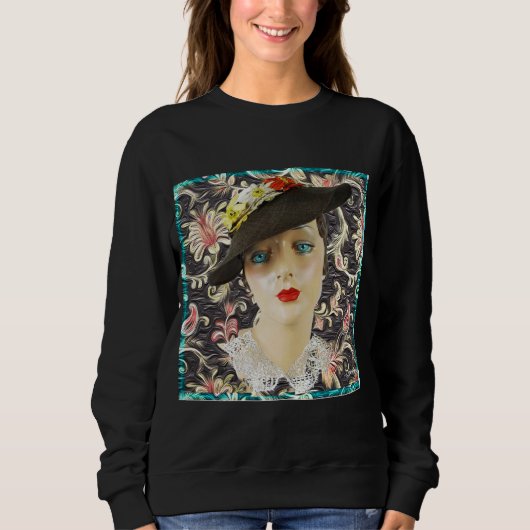 Lady Blue Eyes 1932 Vintage Mode Trui (Voorkant)