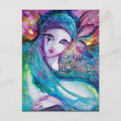 LADY BLUE MASK Elegant Maskerade Feest Uitnodiging Briefkaart (Voorkant)