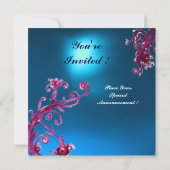 LADY BLUE MASK Elegant Masquerade Feest,Saffier Kaart (Achterkant)