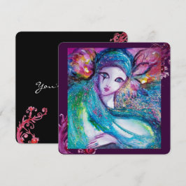 LADY BLUE MASK Elegant Masquerade Party, Blauwgroe Kaart